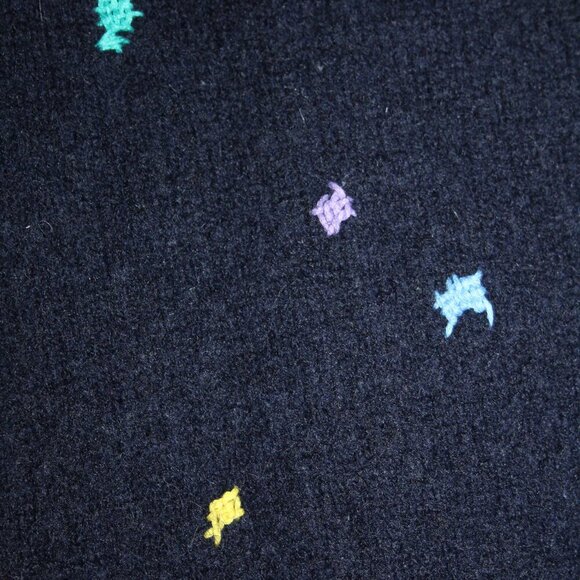 L.L.Bean Men's Large 100% Wool Md in Scotland Colored Patches Crew Neck Sweater - Picture 12 of 16